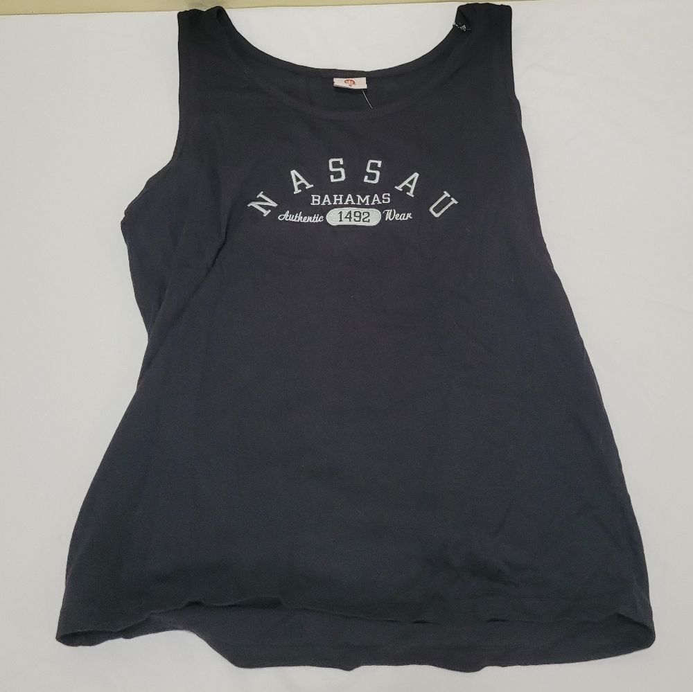 Nassau Bahamas Size Medium Women's Black Tank Top